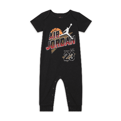 Shop Jordan Air  Flight Baby (12-24m) Graphic Romper In Black