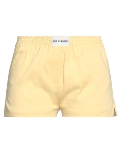 Shop Des Phemmes Des_phemmes Woman Shorts & Bermuda Shorts Yellow Size 4 Cotton, Elastane
