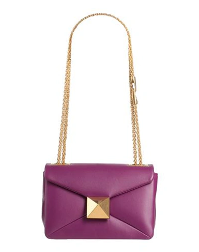 Shop Valentino Garavani Woman Shoulder Bag Purple Size - Soft Leather