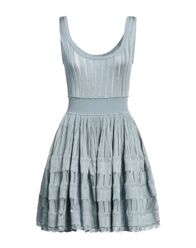 Shop Alaïa Woman Mini Dress Light Blue Size 6 Viscose, Polyamide, Elastane