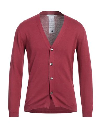 Shop Bellwood Man Cardigan Garnet Size 44 Cotton In Red