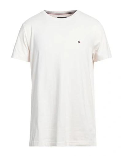 Shop Tommy Hilfiger Man T-shirt Ivory Size Xl Organic Cotton, Elastane In White