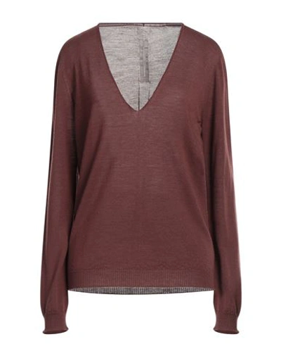 Shop Rick Owens Woman Sweater Brown Size M Virgin Wool