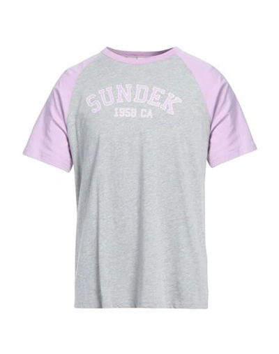 Shop Sundek Man T-shirt Lilac Size L Cotton In Purple