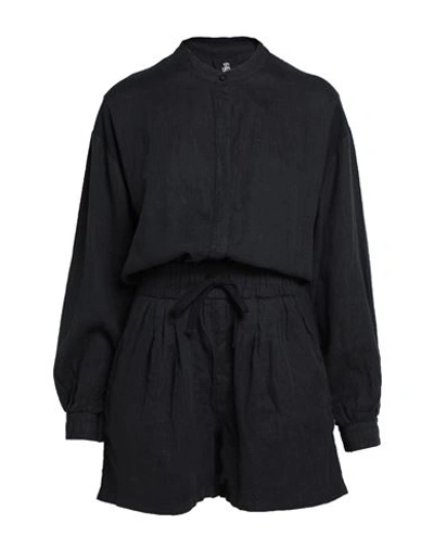 Shop Thom Krom Woman Jumpsuit Black Size Xs Linen, Cotton, Modal, Elastane