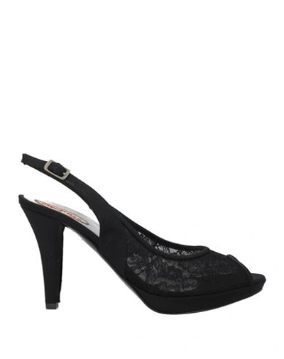 Shop Melluso Woman Sandals Black Size 8 Textile Fibers