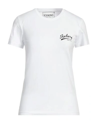 Shop Iceberg Woman T-shirt White Size 6 Cotton, Elastane
