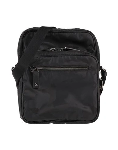 Shop Valentino Garavani Man Cross-body Bag Black Size - Textile Fibers, Leather
