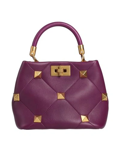 Shop Valentino Garavani Woman Handbag Purple Size - Leather