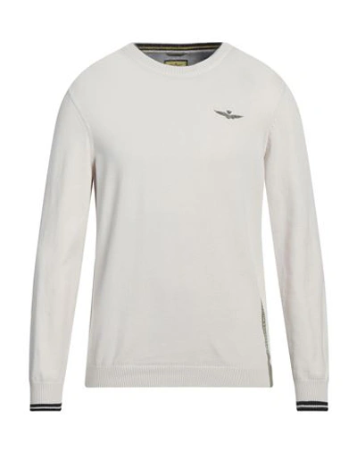 Shop Aeronautica Militare Man Sweater Ivory Size L Cotton In White