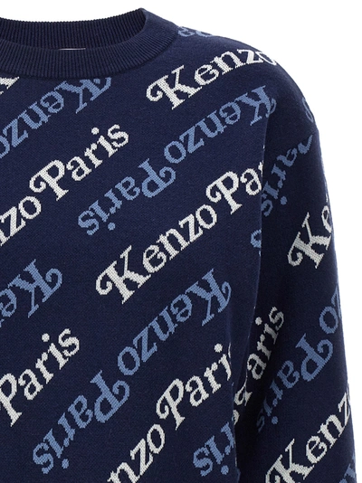 Shop Kenzo All Over Logo Sweater Sweater, Cardigans Blue