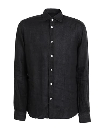 Shop Mastricamiciai Man Shirt Black Size 16 Linen