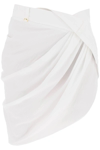 Shop Jacquemus 'la Mini Jupe Saudade' Mini Skirt In White