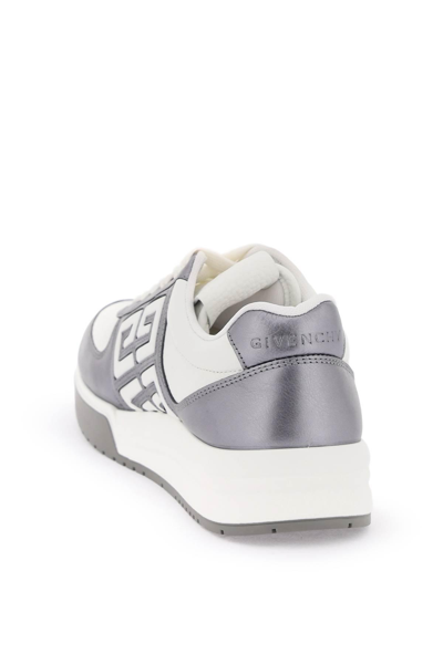 Shop Givenchy Laminated Leather G4 Sneakers In White,silver