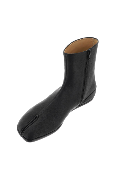 Shop Maison Margiela Tabi Flat Ankle Boots In Black