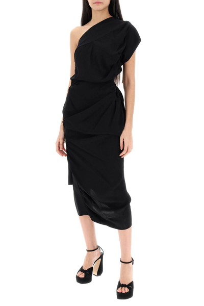Shop Vivienne Westwood Andalouse Draped One-shoulder Dress In Black