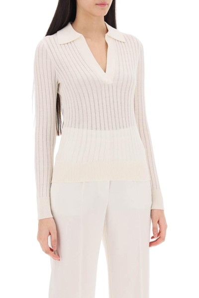 Shop Max Mara Wool And Silk Knit Pullover In White