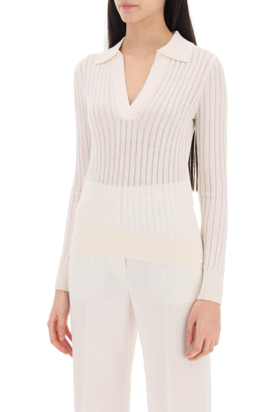 Shop Max Mara Wool And Silk Knit Pullover In White