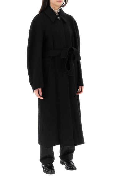 Shop Sportmax Azzorre Long Coat In Wool And Cashmere In Black