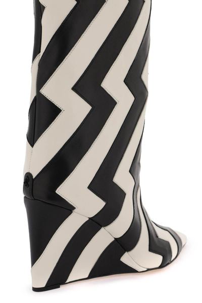 Shop Jimmy Choo Blake 85 Boots In White,black