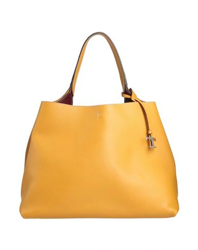 Shop Tod's Woman Handbag Ocher Size - Soft Leather In Yellow