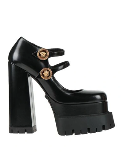 Shop Versace Woman Pumps Black Size 8 Calfskin