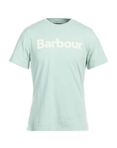 Shop Barbour Logo Tee Man T-shirt Sage Green Size Xl Cotton