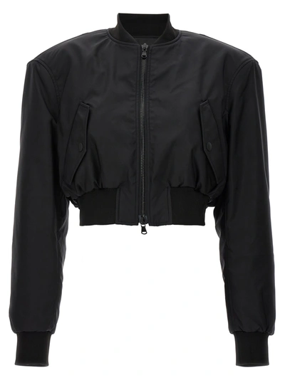 Shop Wardrobe Nyc Cropped Bomber Jacket Casual Jackets, Parka Black