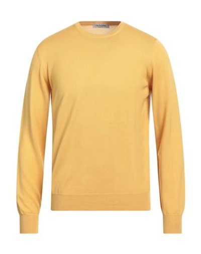 Shop La Fileria Man Sweater Ocher Size 42 Cotton In Yellow