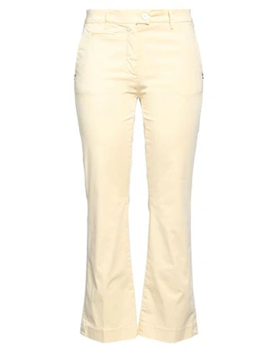 Shop Mason's Woman Pants Light Yellow Size 10 Cotton, Polyamide, Elastane