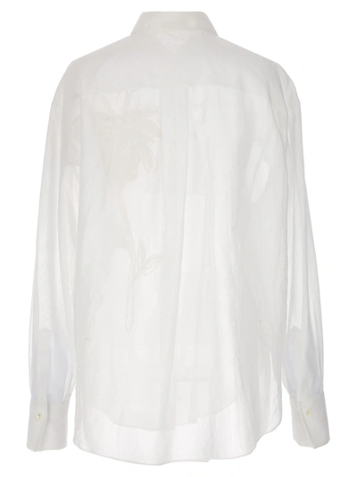 Shop Brunello Cucinelli Floral Embroidery Shirt Shirt, Blouse White