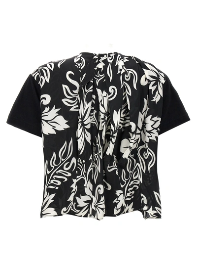 Shop Sacai Floral Print T-shirt Black