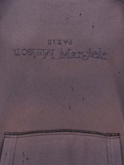Shop Maison Margiela Logo Reverse Sweatshirt Purple