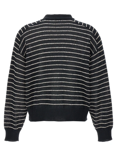 Shop Brunello Cucinelli Sequin Striped Cardigan Sweater, Cardigans Gray