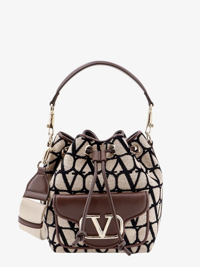 Shop Valentino Bucket Bag In Beige