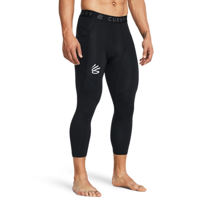 Shop Under Armour Mens  Curry 3/4 Comp Leggings In Black/black/white