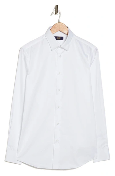 Shop Cavalli Class Slim Fit Solid Stretch Dress Shirt In White