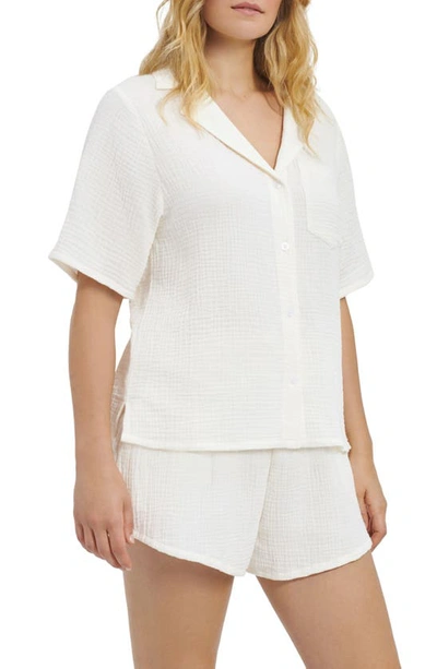 Shop Ugg Vivianne Cotton Pajama Top In Nimbus