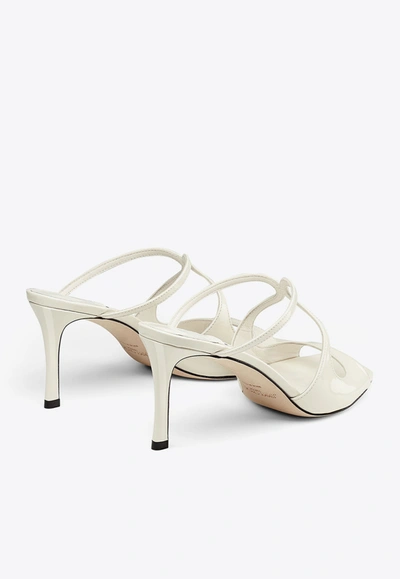 Jimmy Choo Anise 75mm Patent Leather Mules In White