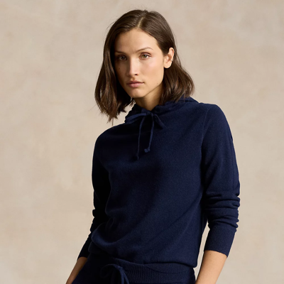 Shop Rlx Golf Washable Cashmere Hoodie In Refined Navy