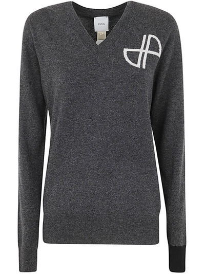 Shop Patou Wool And Cashmere Jp V Neck Sweater Clothing In Grey