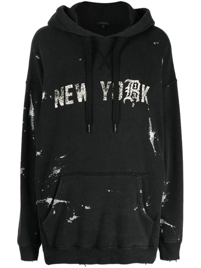 Shop R13 New York Hoodie Clothing In Black