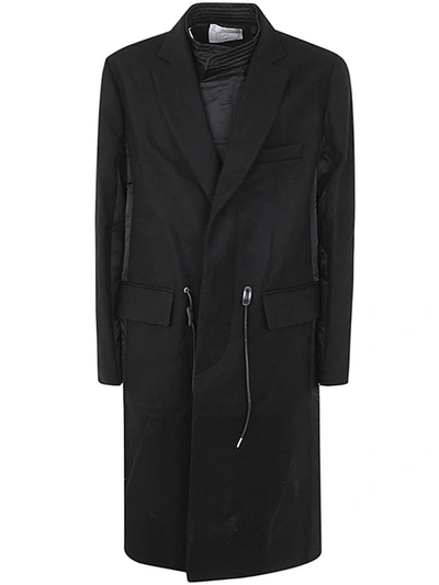 Shop Sacai Wool Melton Coat Clothing In Black