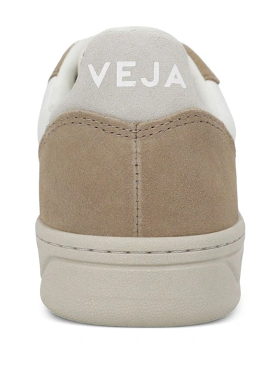 Veja V-10 Sneakers With Perforated Toe Box In White