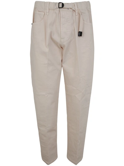 Shop White Sand Trousers With Drawstring Clothing In Brown