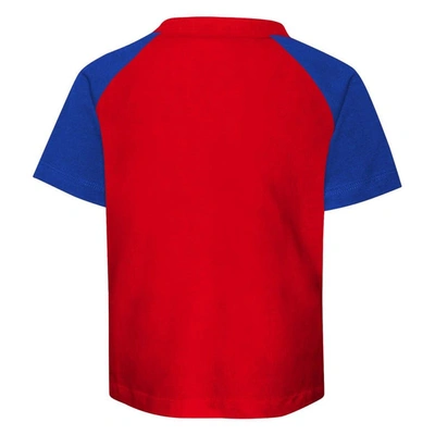 Shop Outerstuff Preschool Chicago Cubs Red/heather Gray Groundout Baller Raglan T-shirt & Shorts Set
