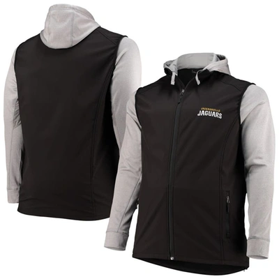 Shop Dunbrooke Black/gray Jacksonville Jaguars Big & Tall Alpha Full-zip Hoodie Jacket