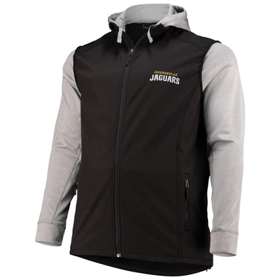 Shop Dunbrooke Black/gray Jacksonville Jaguars Big & Tall Alpha Full-zip Hoodie Jacket