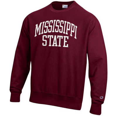 Shop Champion Maroon Mississippi State Bulldogs Arch Reverse Weave Pullover Sweatshirt