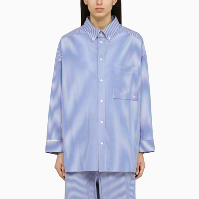 Shop Darkpark | Blue/white Striped Cotton Button-down Shirt